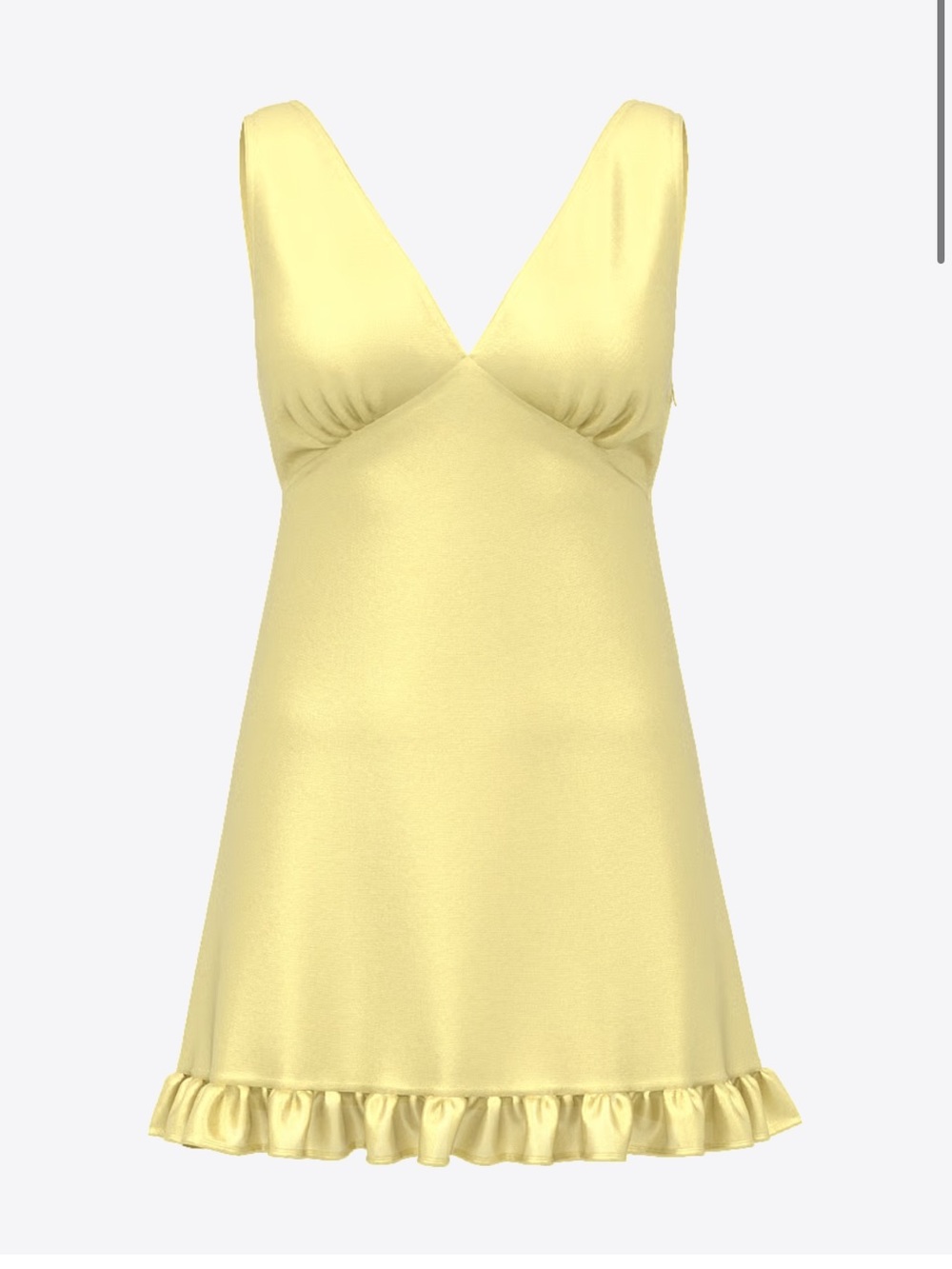 VS PINK Butter Yellow Summer Fling Satin Ruffle Dress size XL